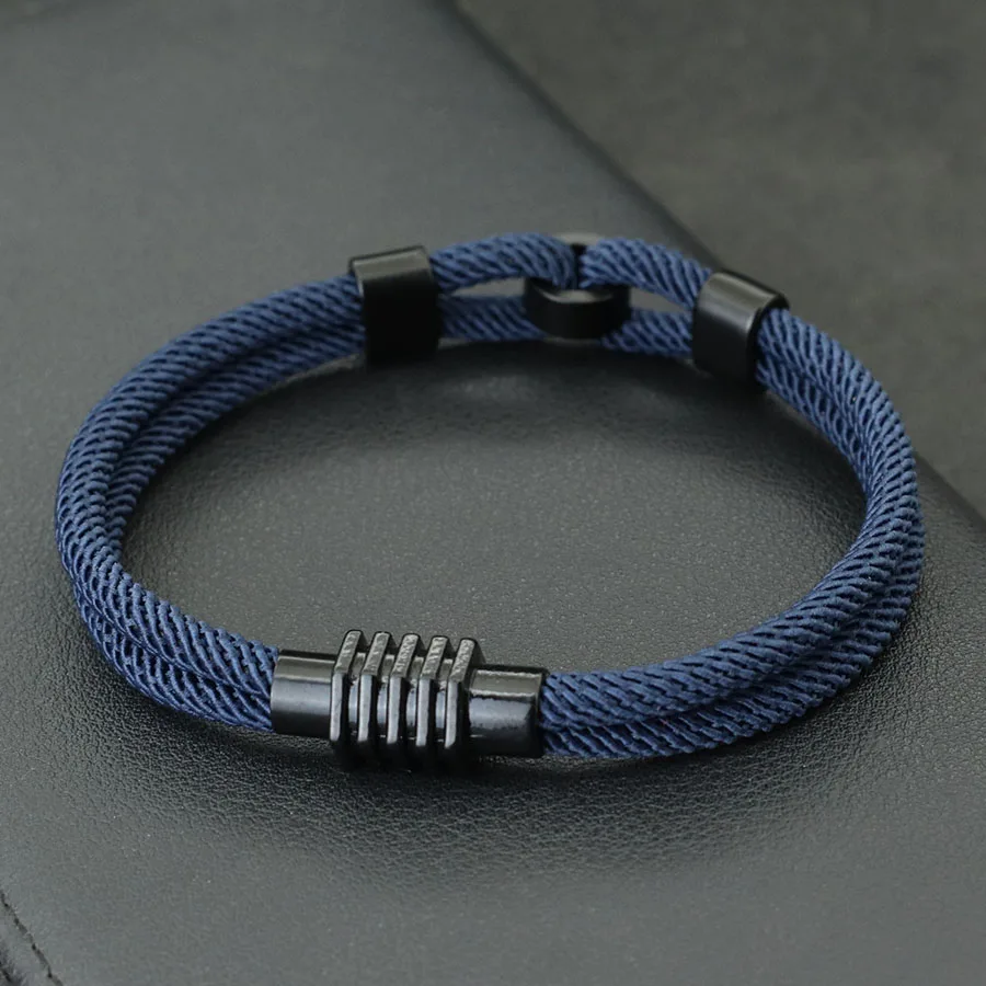 Mens Nautical Rope Bracelet Magnet Buckle Accessory