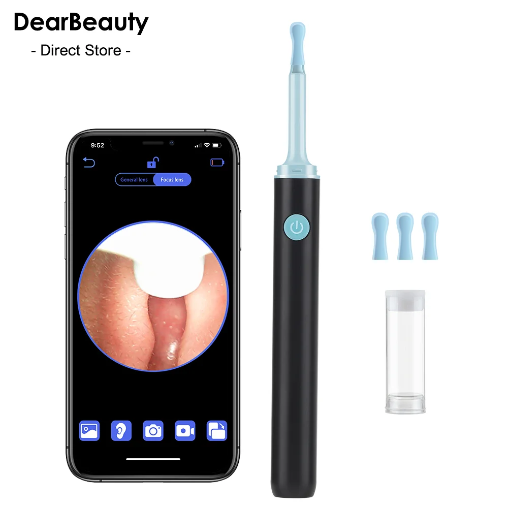 Ureche 3,9 mm WiFi Cleaner Ceară Îndepărtarea Instrumentului Urechii Curățare Cameră Otoscop Ureche Pick Wireless LED Lumină Orală Insp_voghion.com