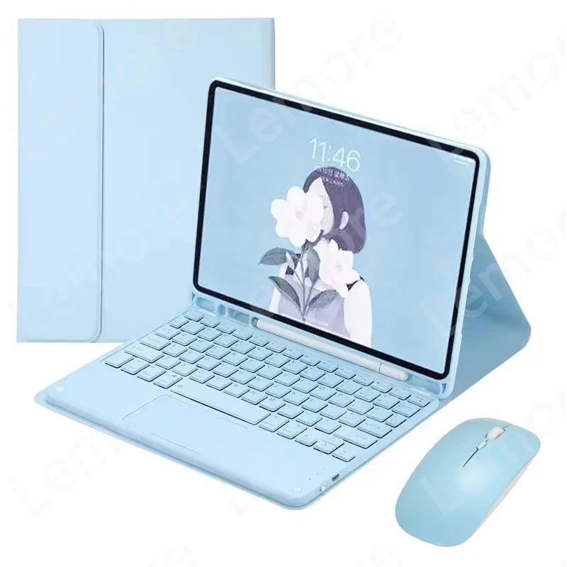 iPad 11 Keyboard Case with Touchpad and Pencil Slot - Protective Stand Cover