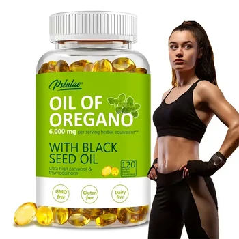 Oregano Oil Softgels - with Oregano & Black Seed Oil, for Digestion, Relieves Bloating, Boosts Immune, Antioxidant - 120pcs 1