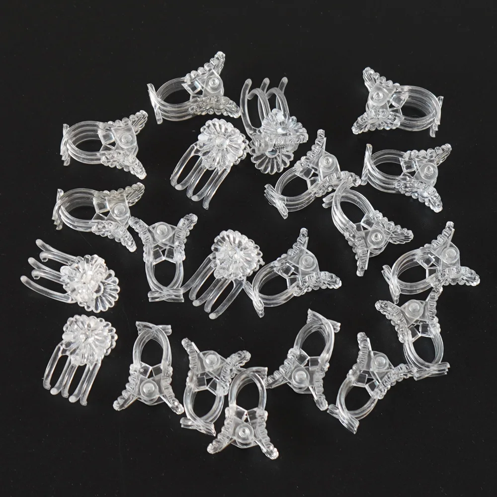 50-1000PCS Transparent Plant Clips Orchid Flowers Support Clamp Climbing Vine Stem Clasp Tied Bundle Branch Garden Tool