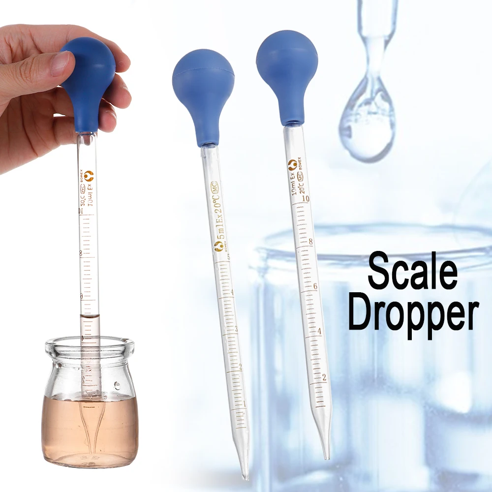 5/10ml Rubber Head Glass Dropper Multifunction Glass Pipettes