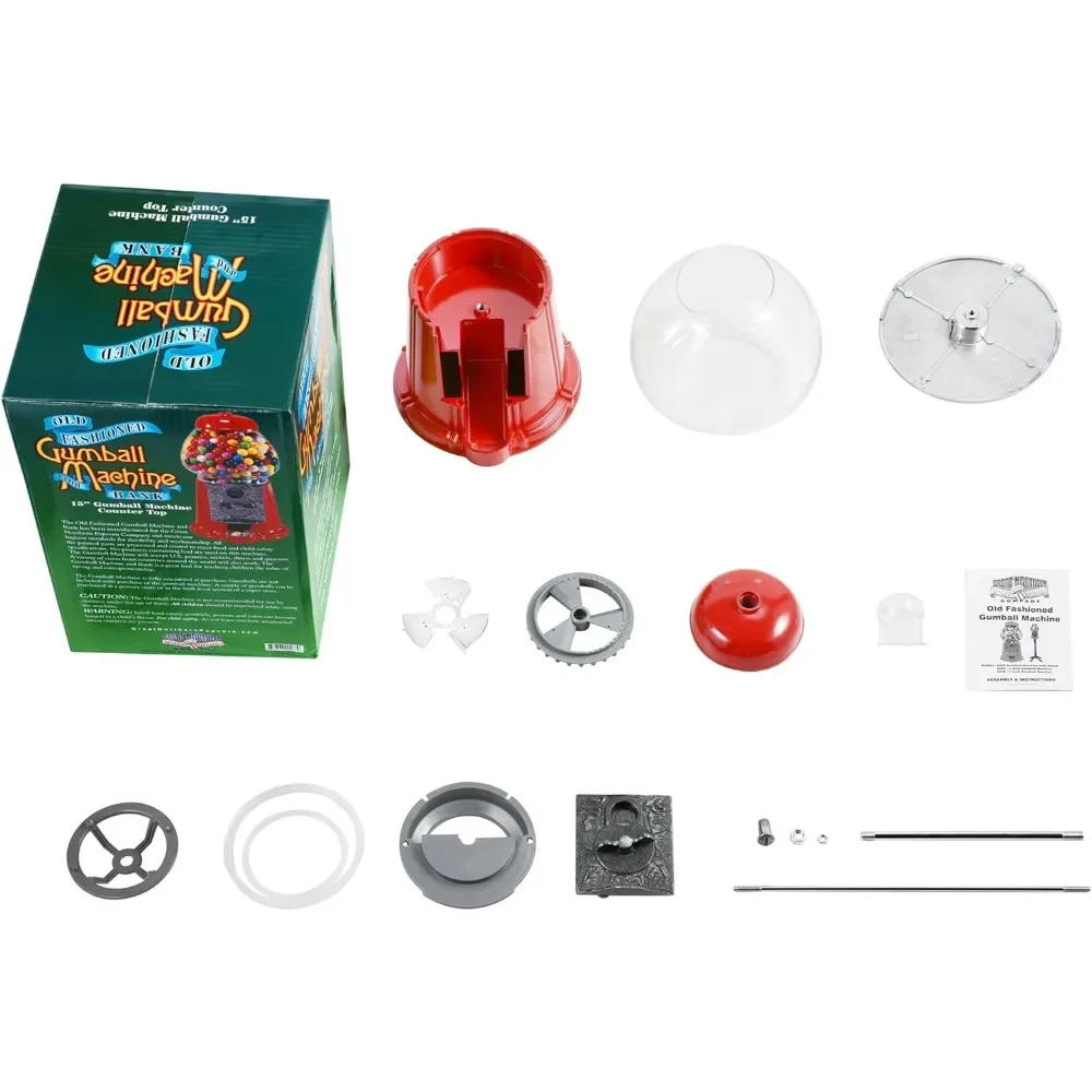 Mini Gumball Machine Vintage Candy Dispenser with Glass Globe Metal Base 3