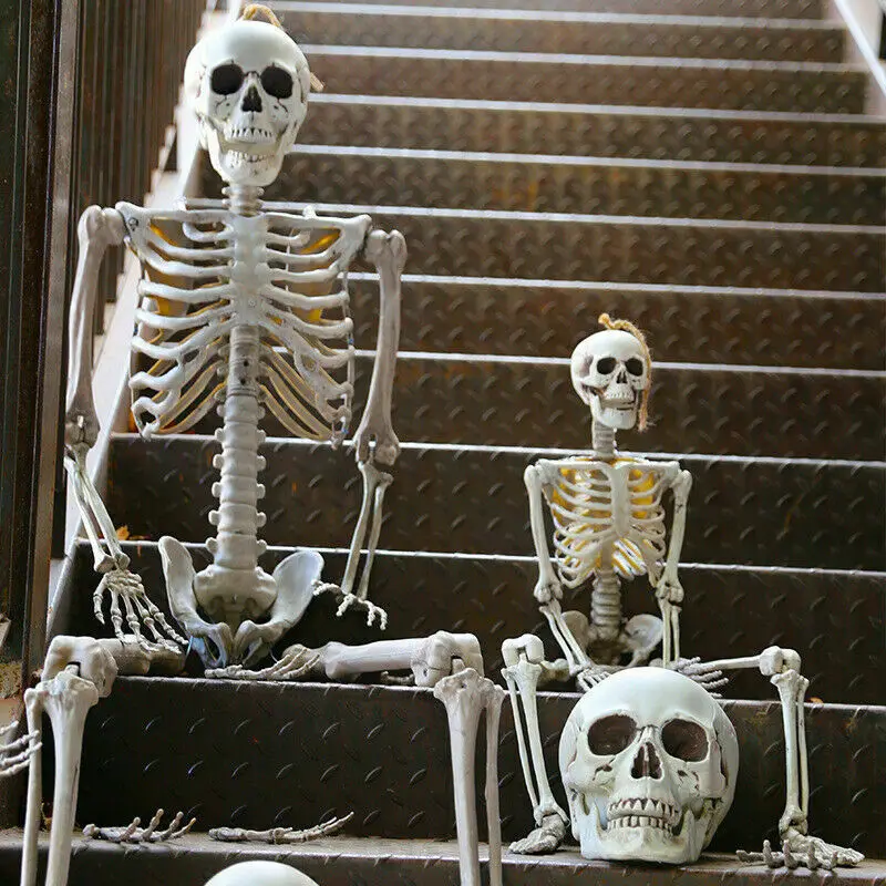 

90cm Halloween Prop Skeleton Hand Bone Halloween Decor Full Size Human Skull Skeleton Anatomical Human Pvc Skeleton Ornaments
