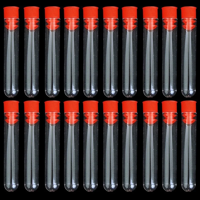 1X Plastic Test Tube Stand Bracket Rack For 12-13MM Test Tubes 50 Hole Positions & 20 Pcs Non-Completed Plastic Test Tubes Lab T 2