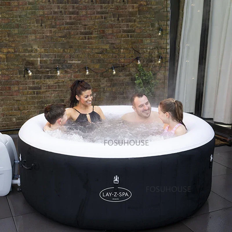 Modern Inflatable Bathtubs Whirlpool Outdoor Massage Constant Temperature Creative Heating Bathtub Light Luxury Massage Bathtubs