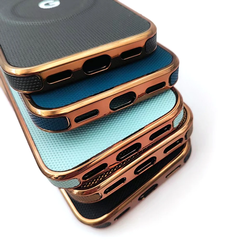 Sleek Metal Shockproof Magnetic Wireless Charging Protective Armor Phone Case