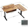 With Keyboard Tray, 61 "L-shaped Electric Adjustable Height Desk, Standing LED with Display, Dual Motor 3