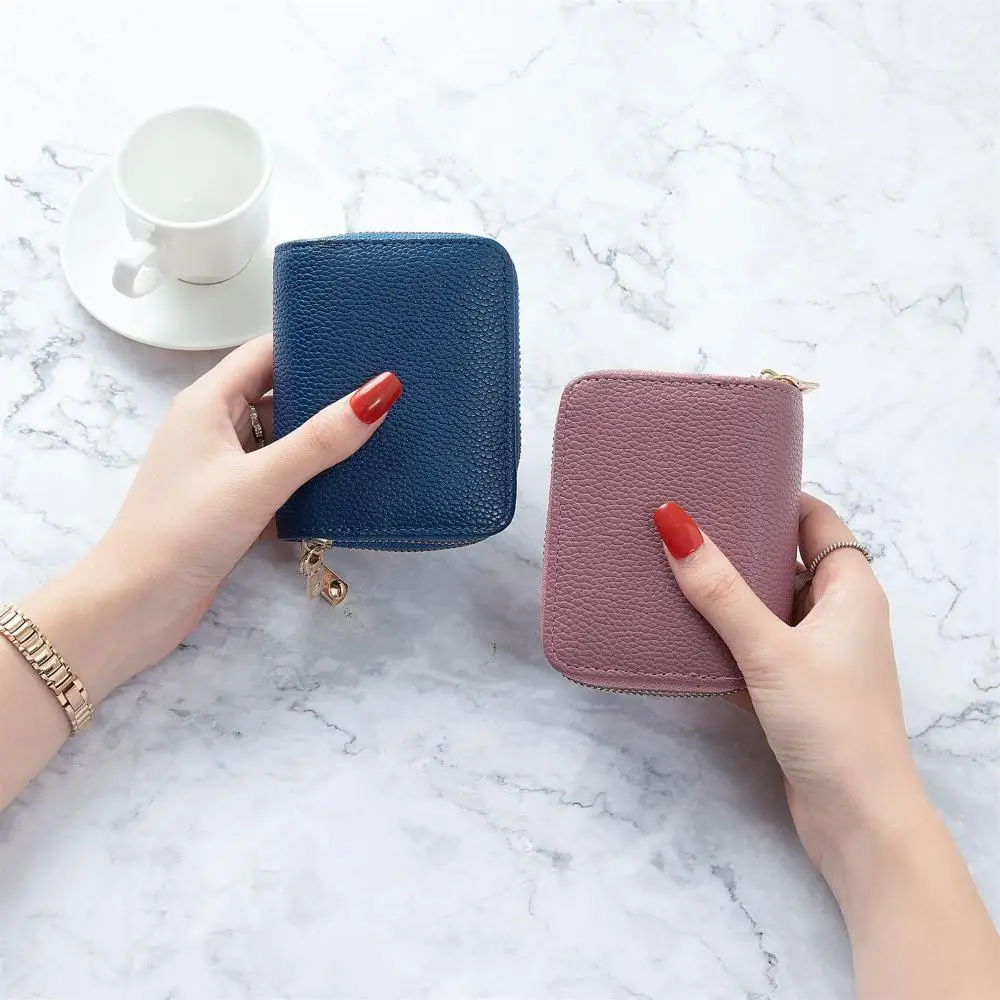 

Simple Short PU Leather Money Pouch Card Holder Wallet Coin Purse