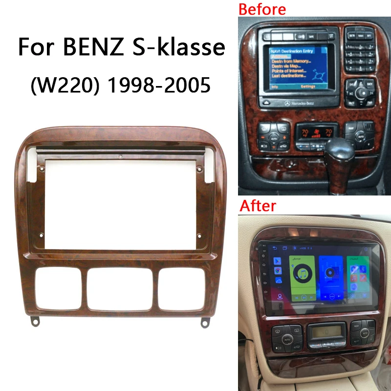 

Автомобильный радиоприемник 9 дюймов Android для Mercedes BENZ S-Class W220 1998-2005, автомобильная стереосистема, установка панели приборной панели, крепление обшивки