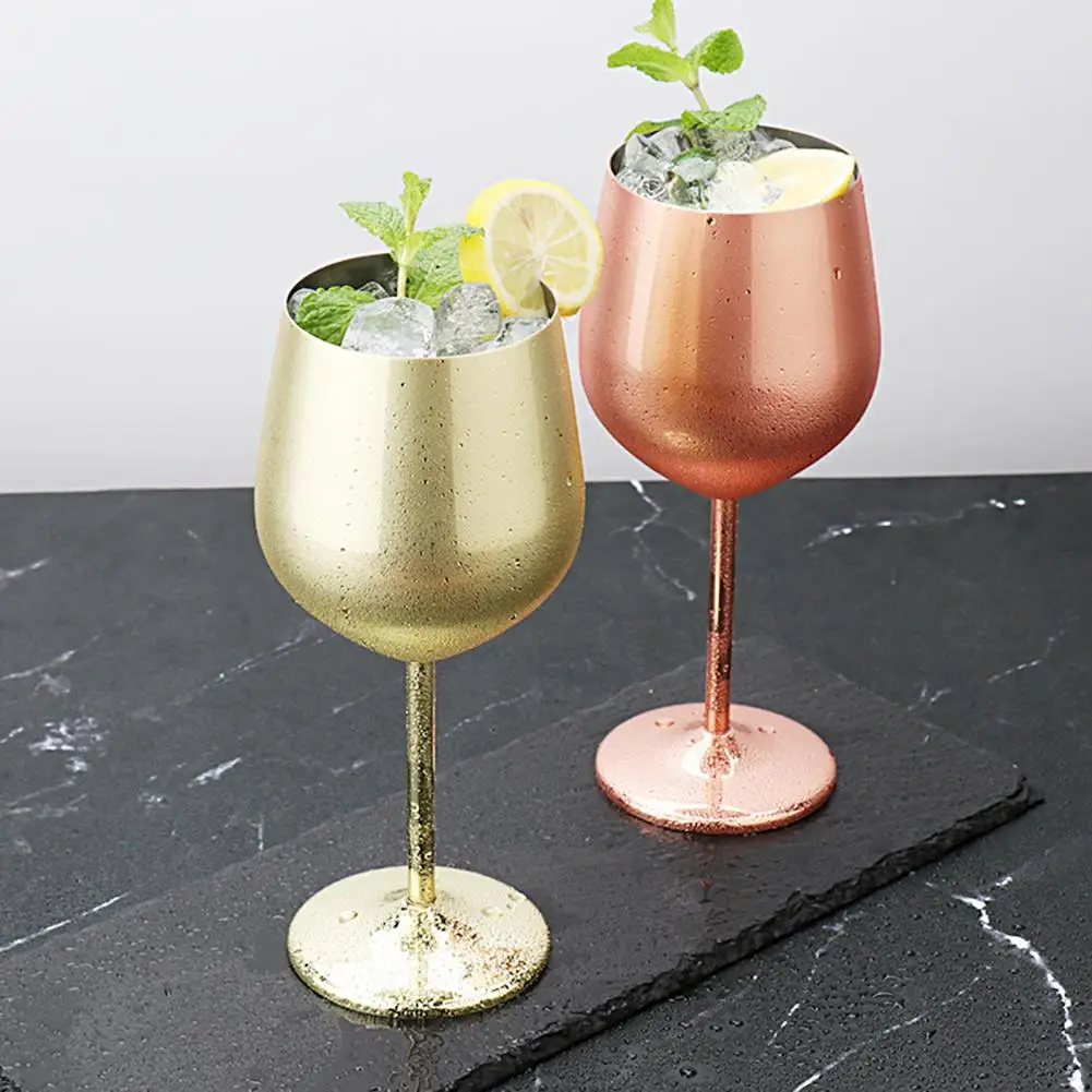 500ml  Drum-shaped Single-layer Wine Goblet Glasses Stainless Steel Champagne Coupes Cocktail Glass Halloween Champagne Flutes