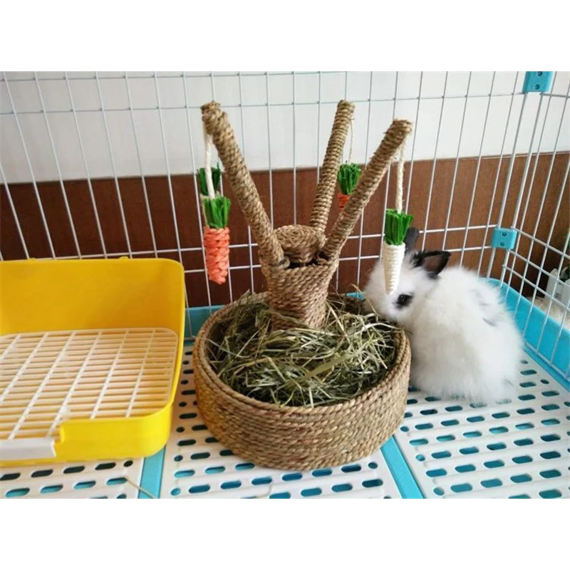 Juguetes para masticar conejos árbol divertido para escalar con zanahoria  juguete tejido a mano de algas marinas para conejos gatos hámsters jerbos –  Yaxa Store