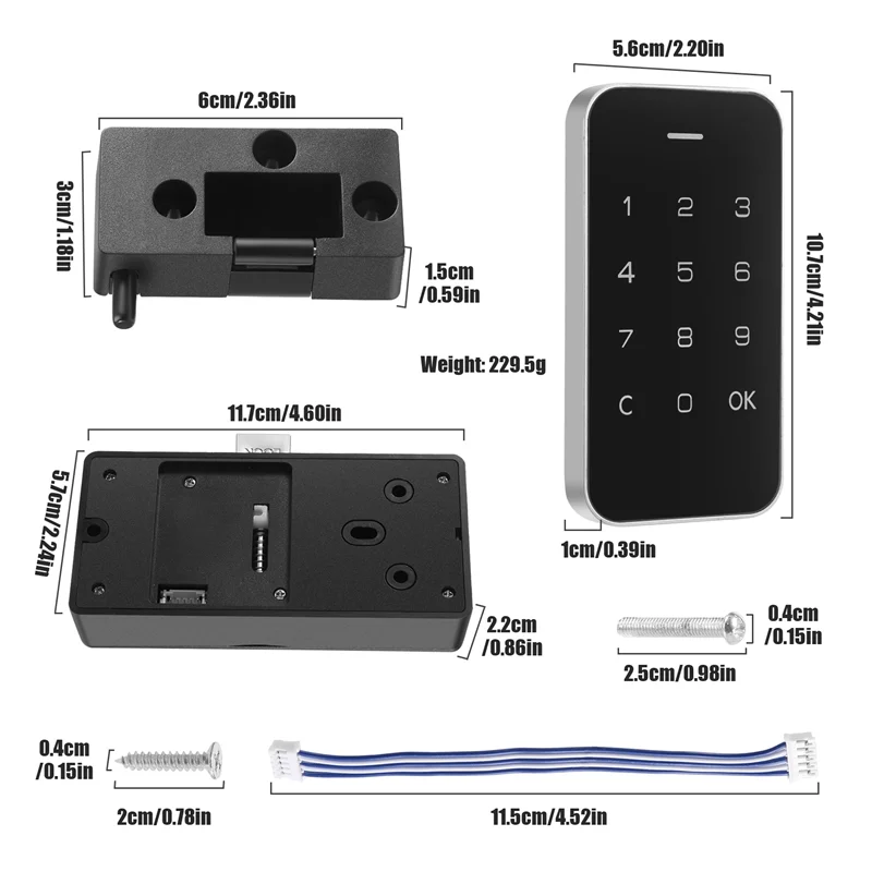 Flylin 電子キャビネットロックキット キーパッドドアロック ハンドルとセキュリティキー付き キーレスエントリードアロック パスコードドアロック アクセスコン Kingston IronKey Keypad 200 シリーズ暗号化 USB フラッシュドライブ