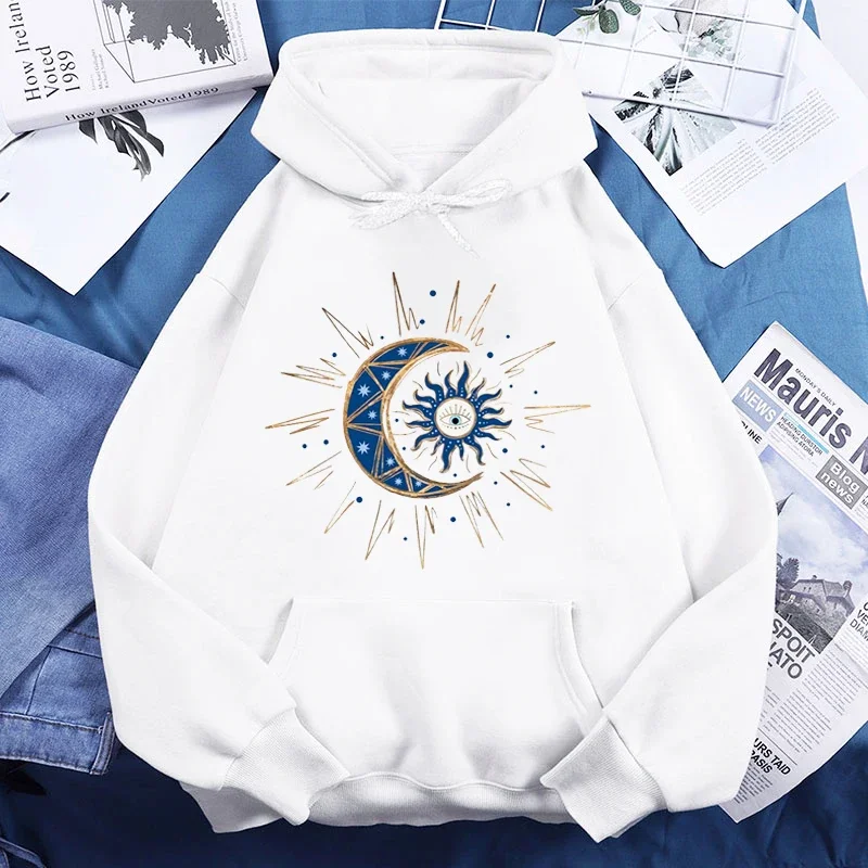 New Vintage Devil's Eye Printing Graphic Hoodie Women Autumn Casual Street Fashion Loose Soft Y2K Streetwear Long Sleeve Clothes 2