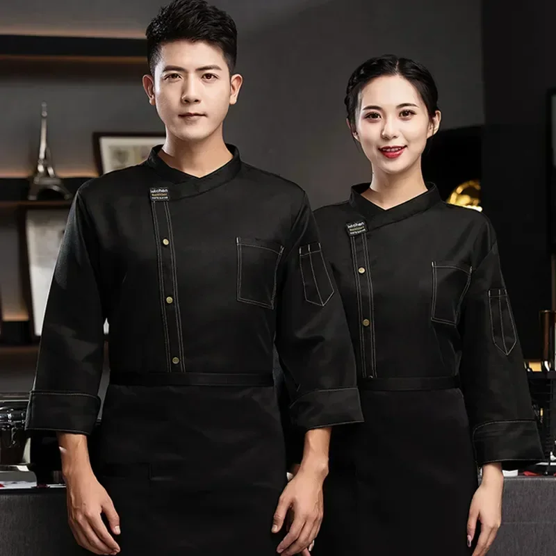 

Men Serive Food Hotel Catering Uniform Chefs Breathable Chef Jacket Workwear Restaurant Kitchen