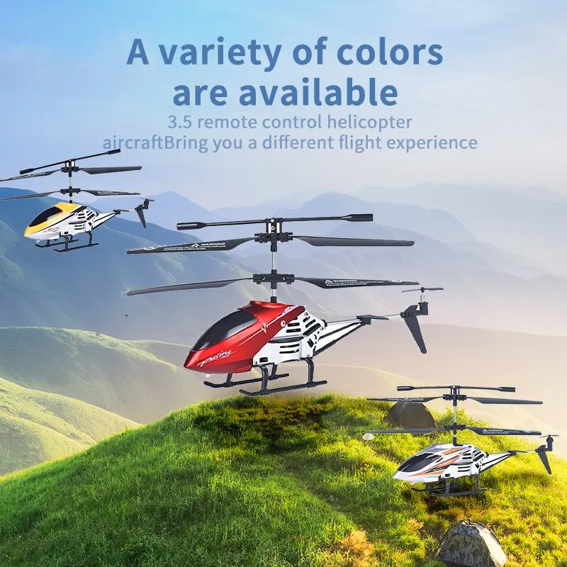 3.5 Pass Alloy Remote Control Airplane USB Charging Helicopter With LED