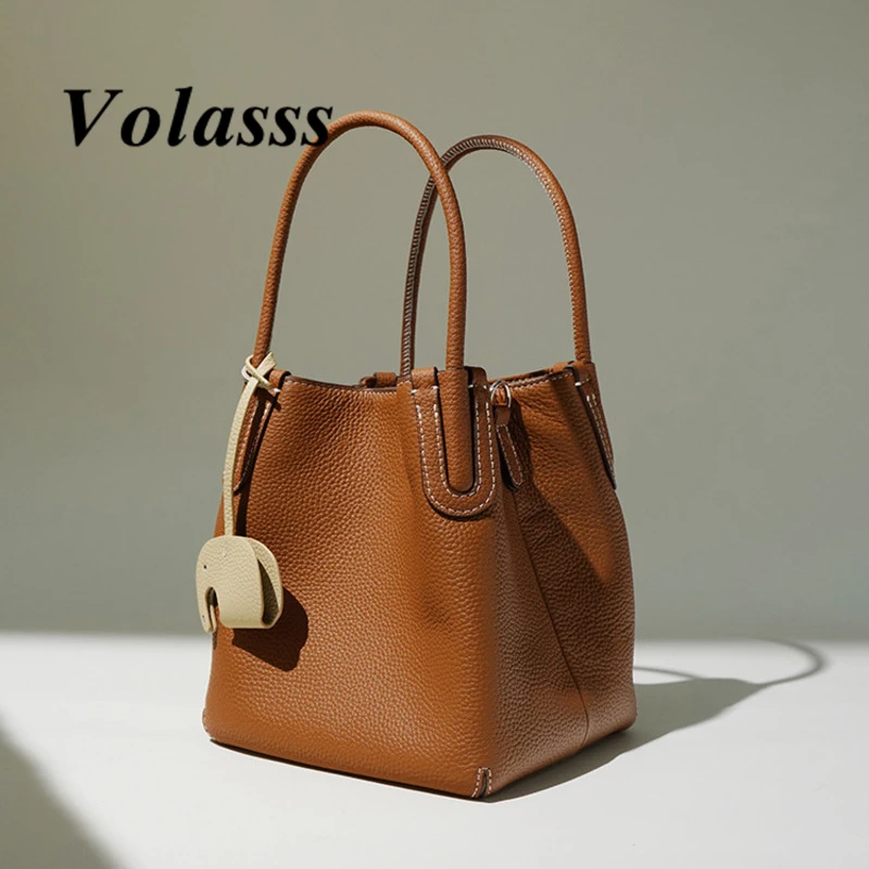 volasss-solid-cowhide-women's-shoulder-basket-bag-versatile-small-phone-crossbody-bucket-bags-designer-genuine-leather-handbag