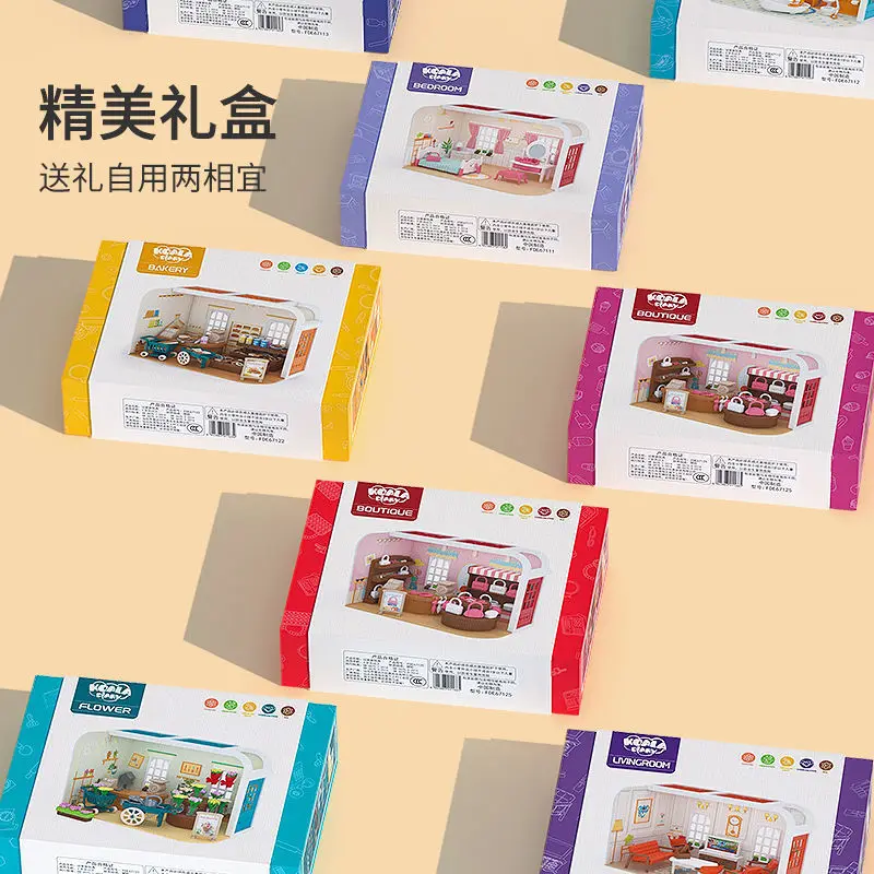 Miniature Pretend Play Dollhouse Accessories And Furniture Cooking   shopping games Kitchen Livingroom Play House Birthday Gift