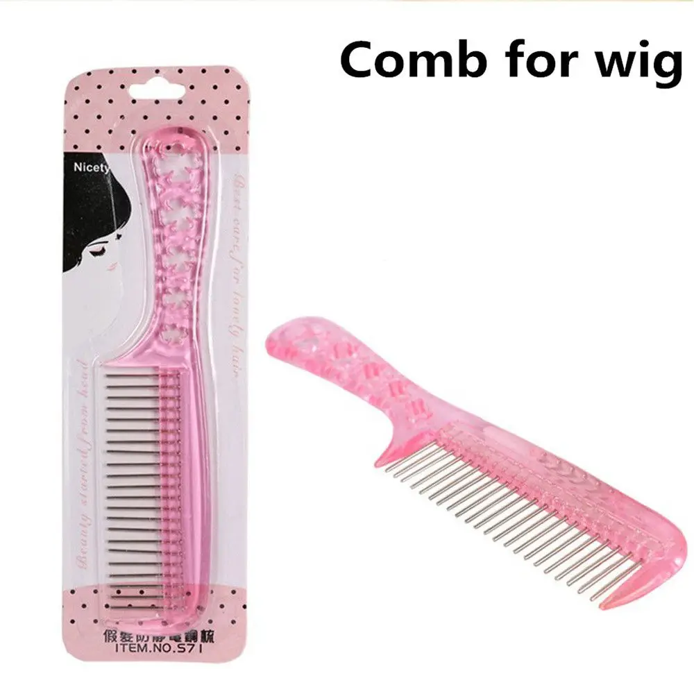 1pcs Wig Steel Comb Steel Tooth Comb Wig Small Steel Comb Plastic Handle Hairdressing Steel Tooth Comb Hair Styling Tool