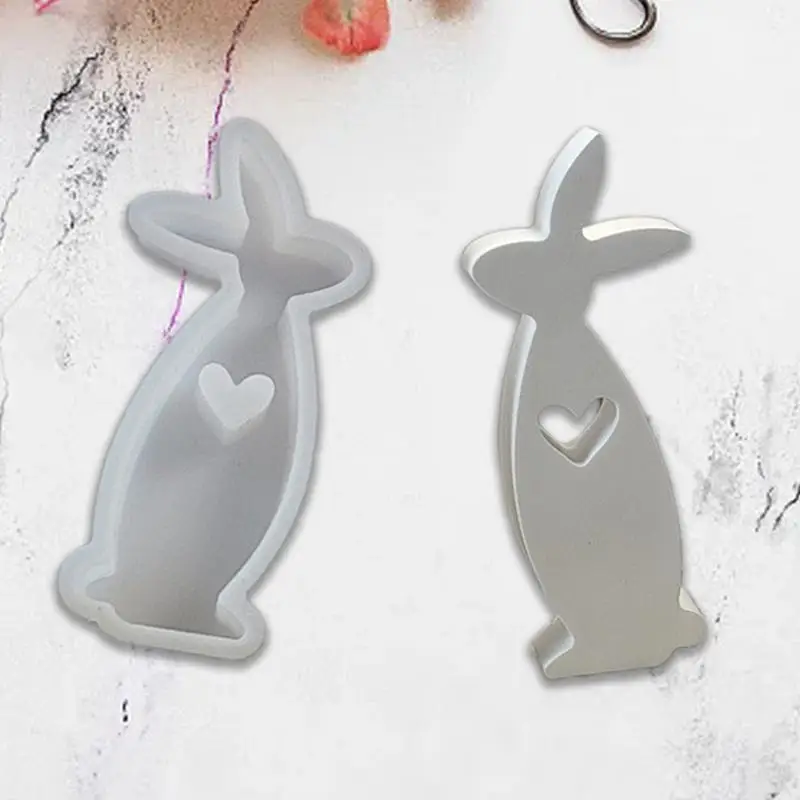 Easter Bunny Silicone Mold Reusable Bunny Heart Gypsum Soap Molds Easter Bunny Crafts Candle Making Supplies Handmade Spring