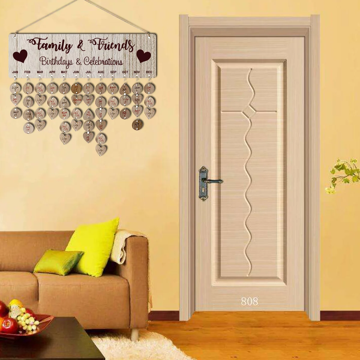 

Home Deocr Calendar Hanging Decoration Family Birthday Calendar With Tags Hanging Birthday Calendar Birthday Wall Calendar