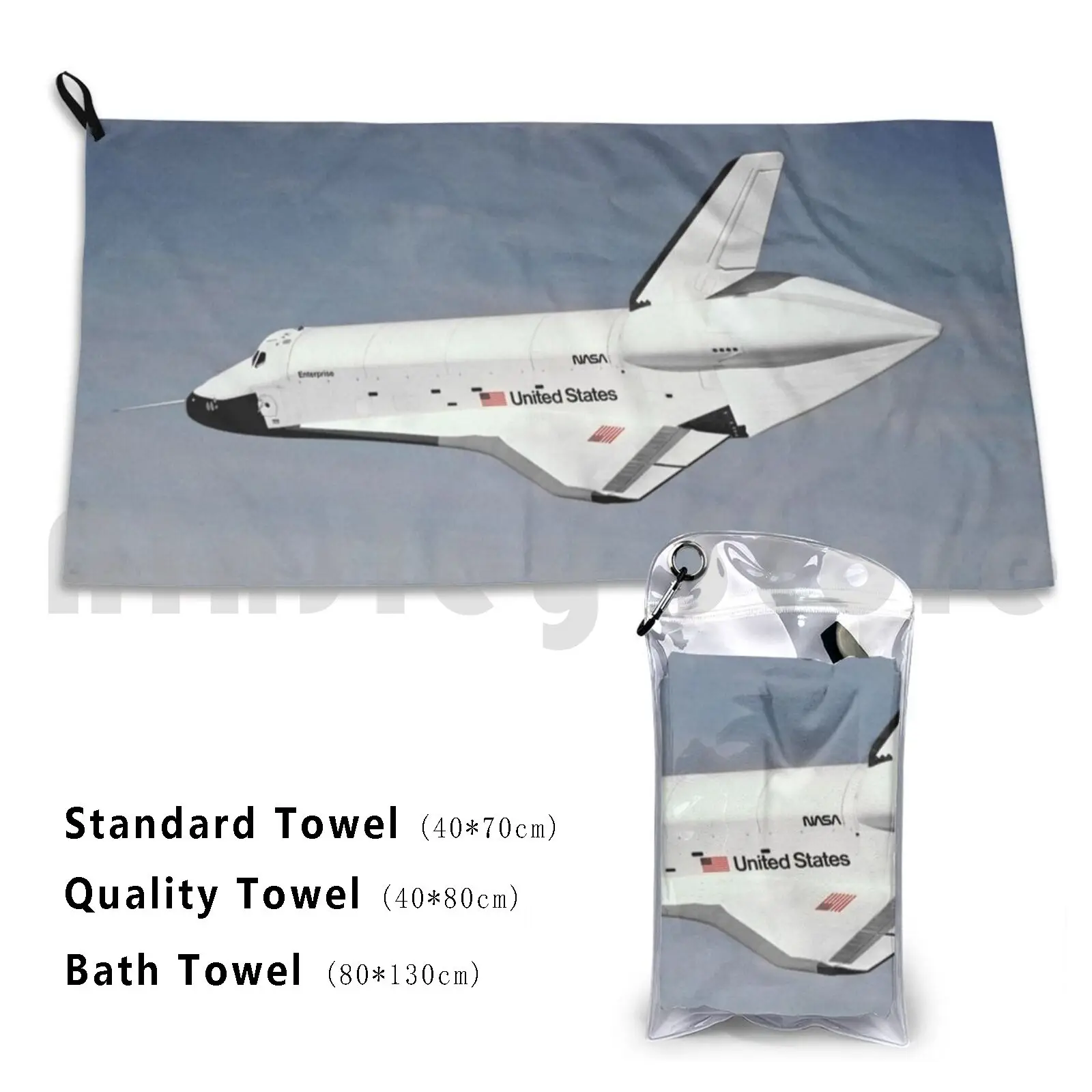 1774. Enterprise Lands At Edwards Bath Towel Beach Cushion Space Exploration Space Shuttle Prototype Enterprise Shuttle