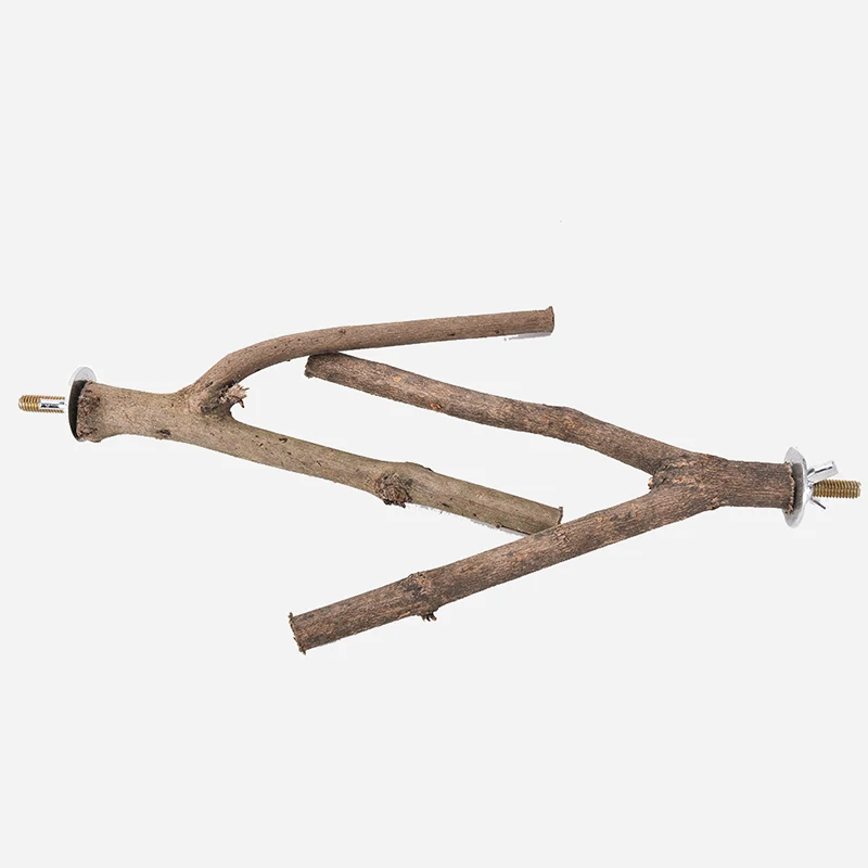Bird Perch Stand 1Pc Hamster Branch Perches For Bird Cage 15cm Pet Parrot Raw Wood Fork Tree Branch Stand Rack Toy bird perch stand