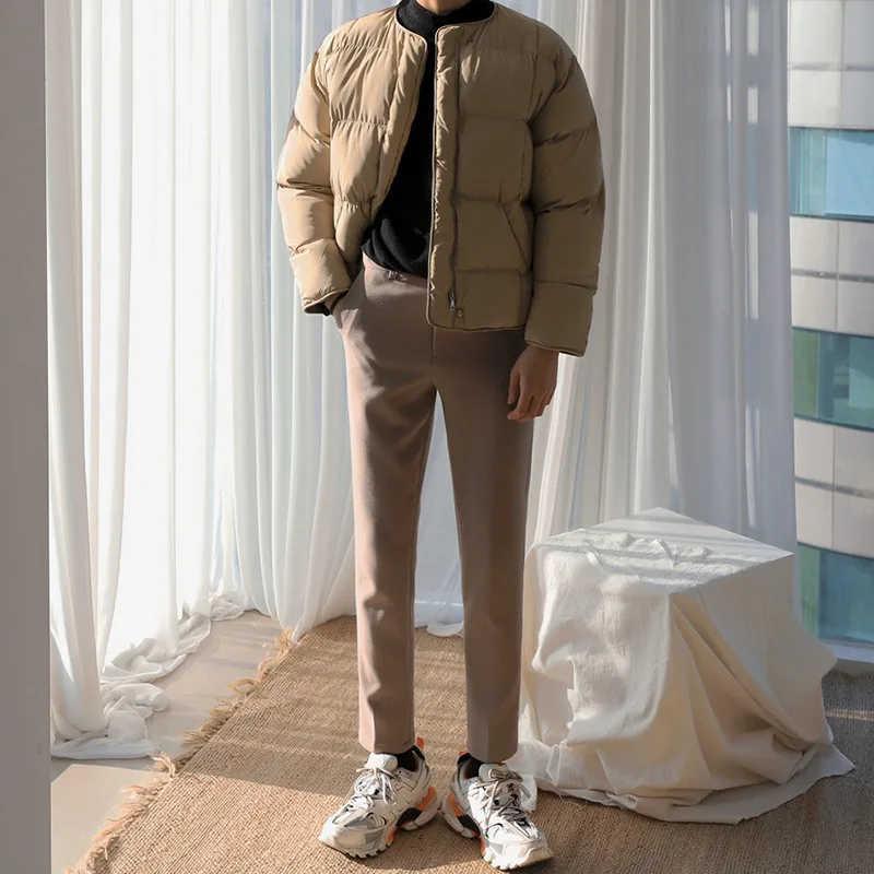 Winter Thick Cotton Jacket Men's Stand Up Collar Short Cotton Jacket Jacket Boy's Loose Bread Suit Korean Version Cotton Clothin