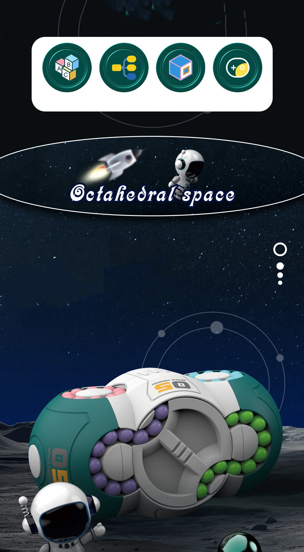 Eight-sided Rotation Finger Magic Beans Spin Gyro Antistress Fingertip Cube Bead Decompression Puzzles Game For Kids Gifts