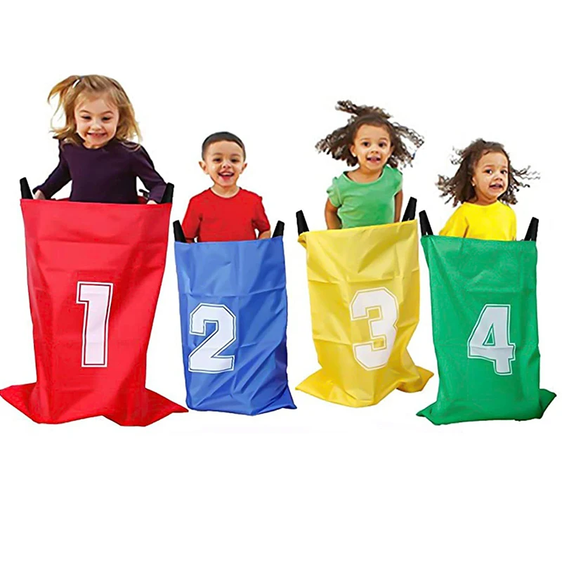 4Pcs Multi Person Outdoor Sports Toys Kangaroo Jumping Bag Sack Race Games Parent-child Interactive Sense Training Kids Props