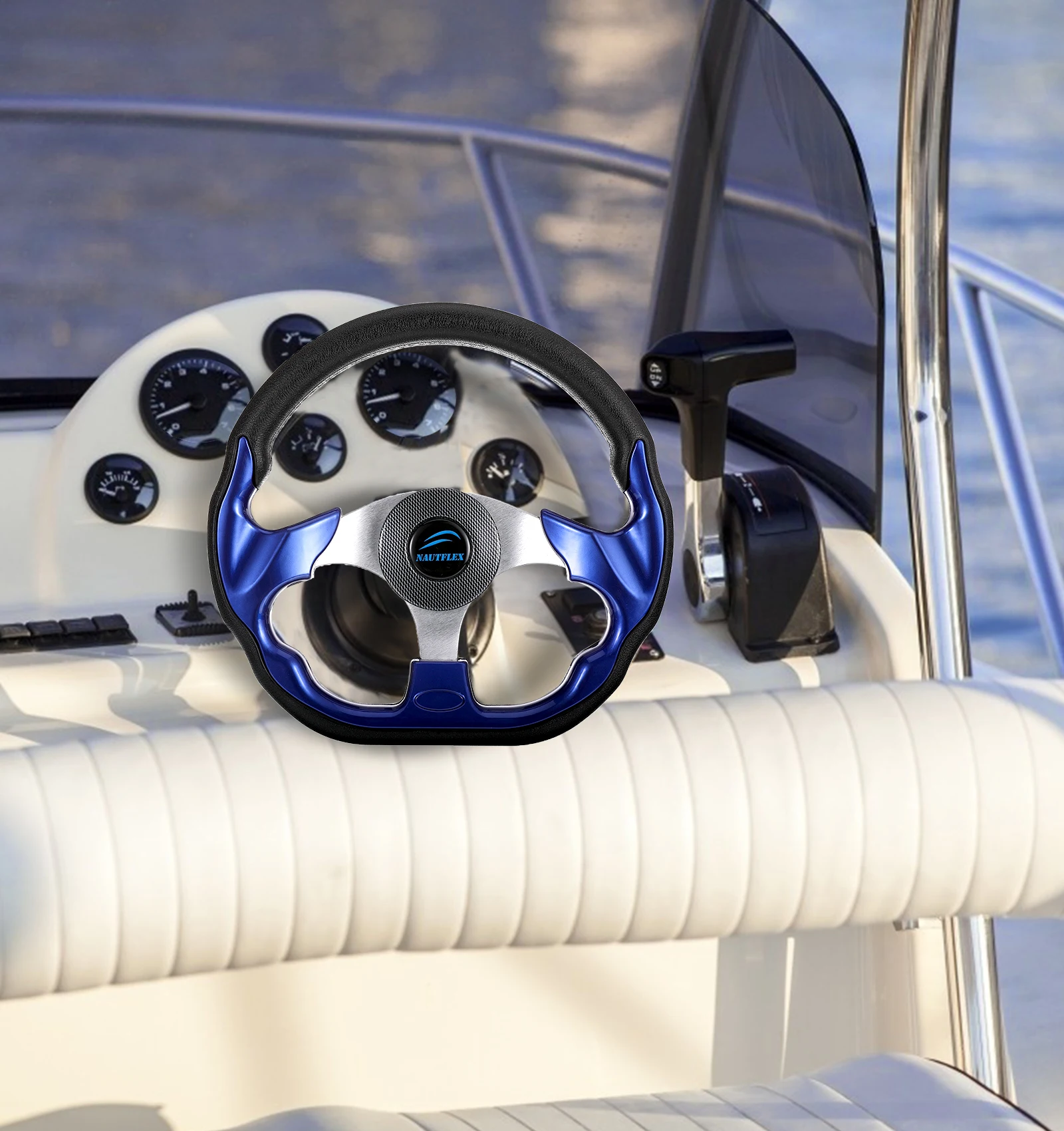 Boat Steering Wheel Center Cap Universal Nondirectional 3 Spokes 3 4