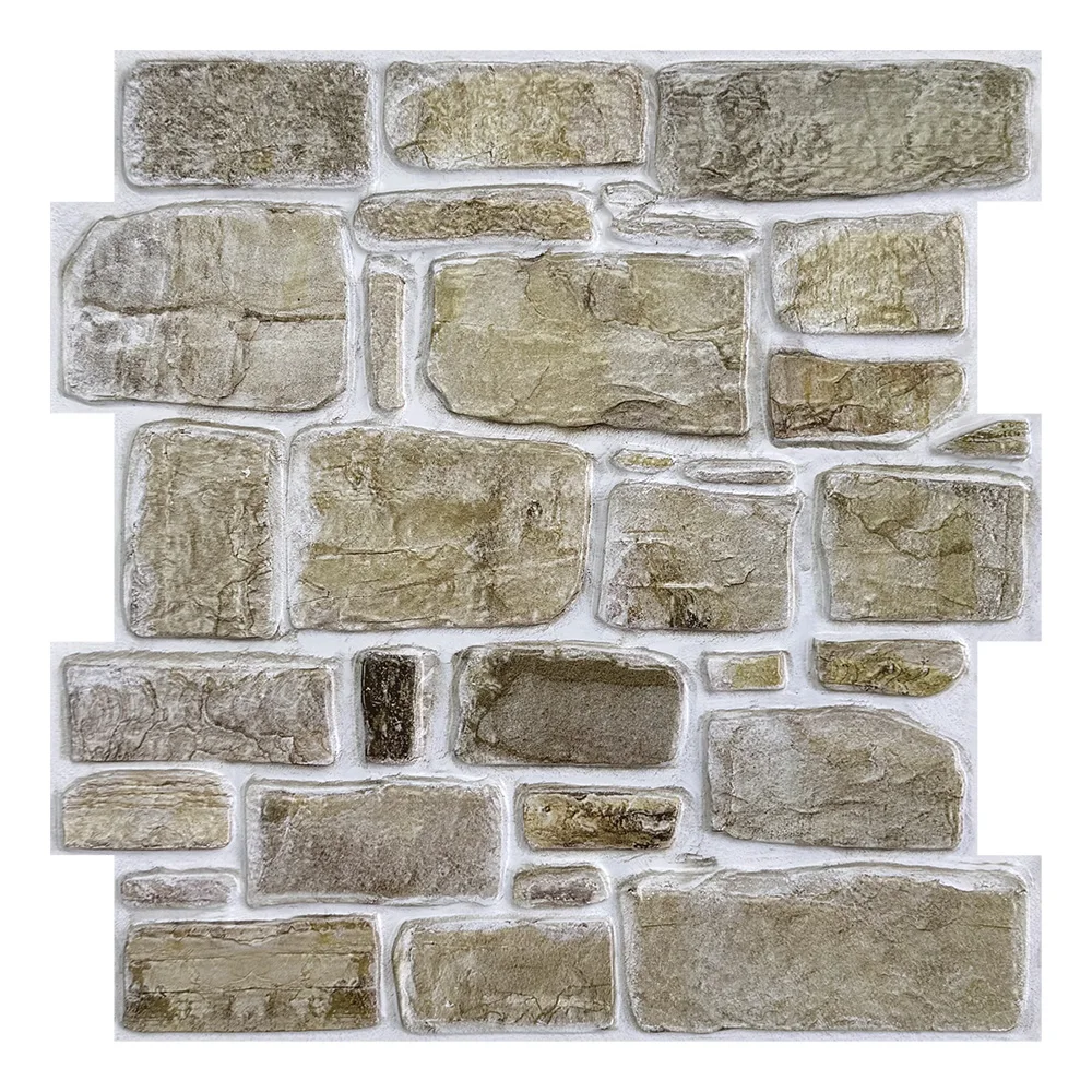 Paneles de pared de piedra de imitación 3D para decoración del hogar, adhesivos autoadhesivos de 1/10 piezas, para despegar y pegar