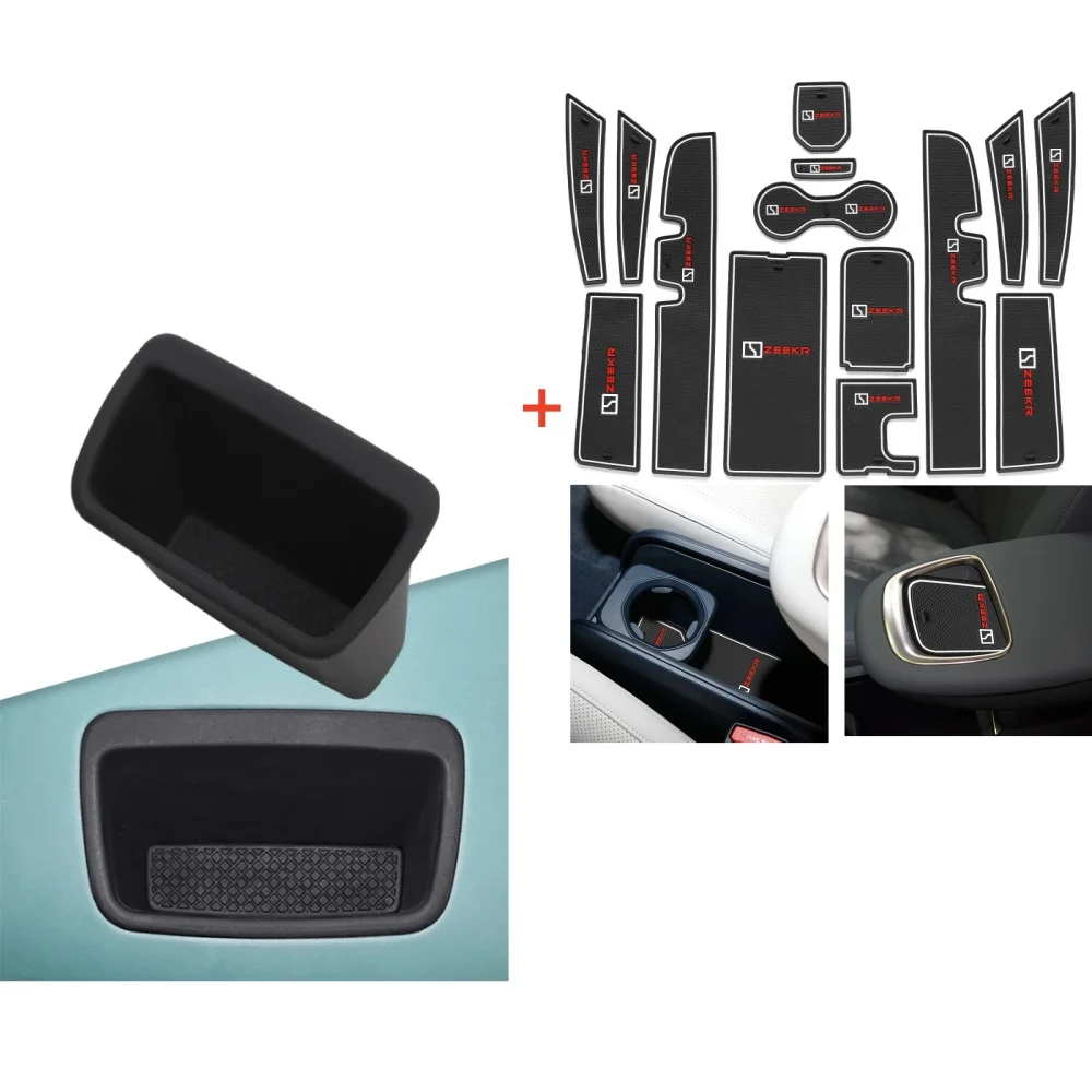 

Anti-Slip Gate Slot Mat for Zeekr X 2023 2024 Back Row Armrest Storage Box Door Groove Pad Interior Accessories Set