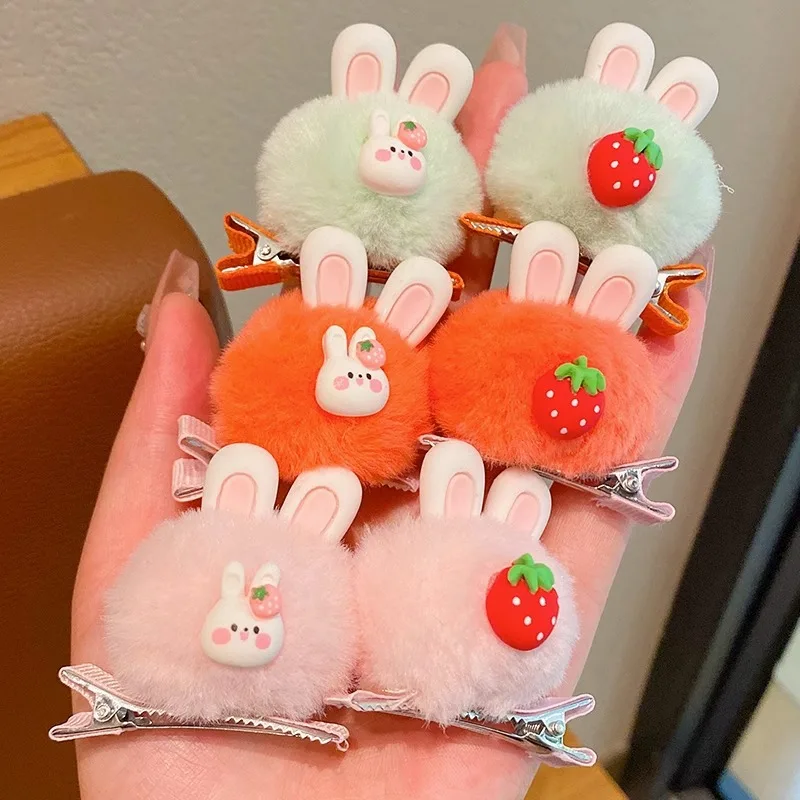 

Детские с боковой челкой и разбитыми волосами Аксессуары для осени и зимы милый мультяшный Маленький кролик шпилька для девочек