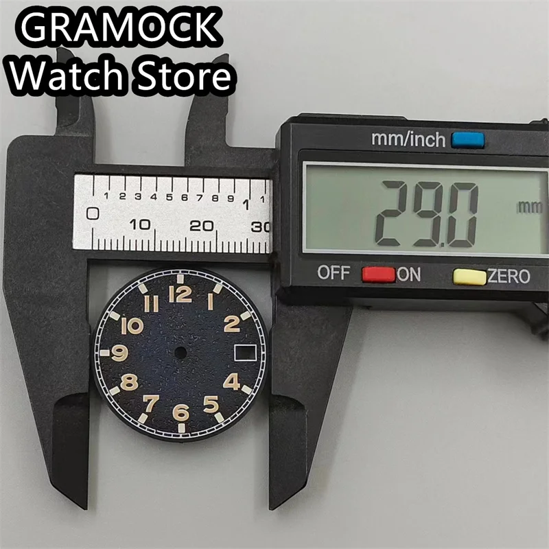 GRAMOCK 29mm Black and Green Luminous Watch Dial