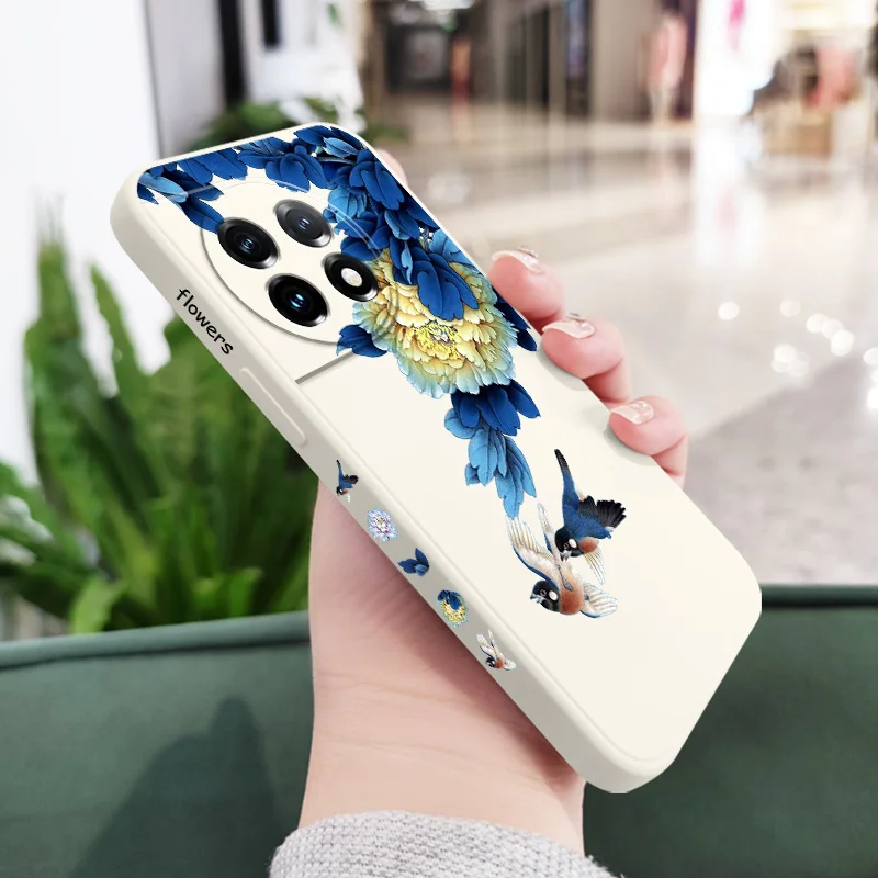 Blue Blossom Liquid Silicone Phone Case