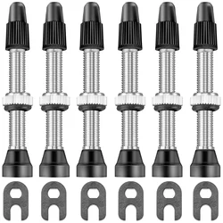 Tubeless Bicycle Valve Stem Kit with Core Remover Tool and Caps (1Set)