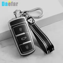 For Volkswagen VW CC Passat B6 B7 Passat 3C CC Silver Edge Car Remote Key Case Control Protective Cover Protecotr Fob Keyless