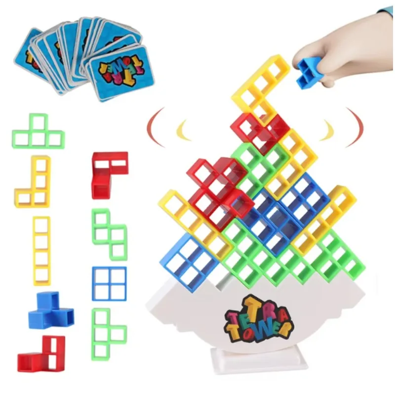 Jigsaw Building Block Toys, Fun Balance Stacking Games, Construction Board Games Russian Building Block Children's Tabletop Toys - 2