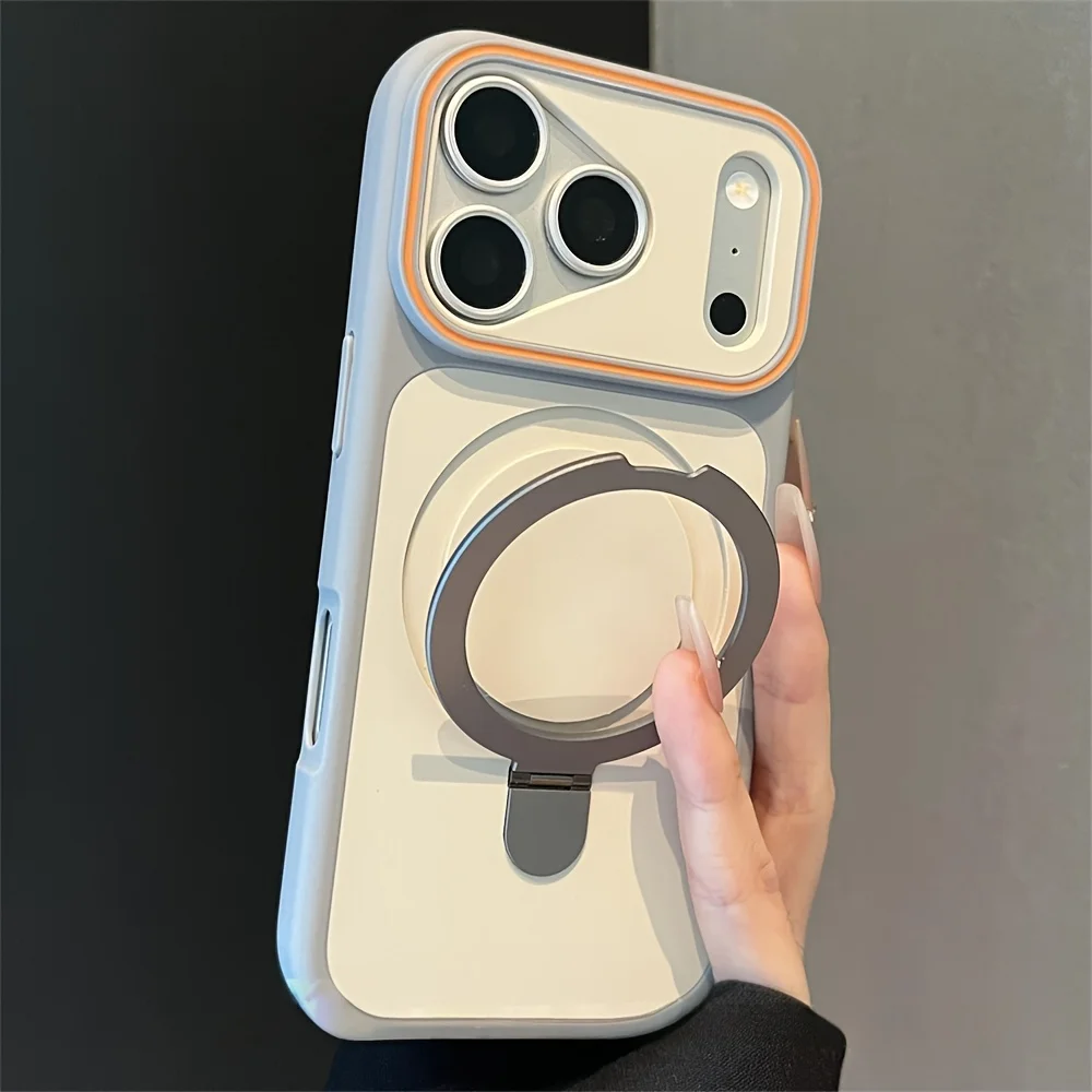 Luxury Magnetic Metal Ring Holder with Wireless Charging Armor Cover