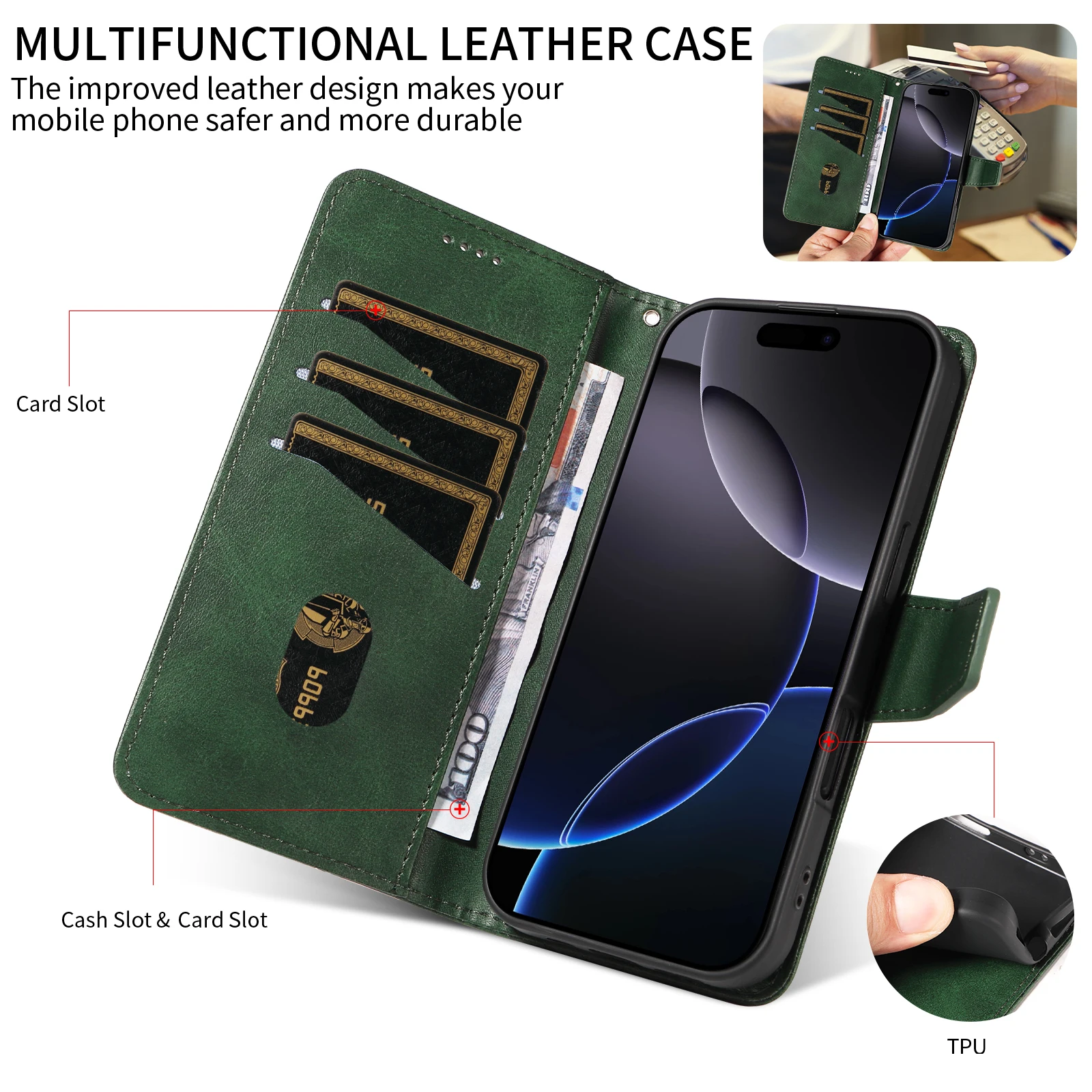 Premium Wallet Phone Case with Multi-Card Slots and Durable Protection