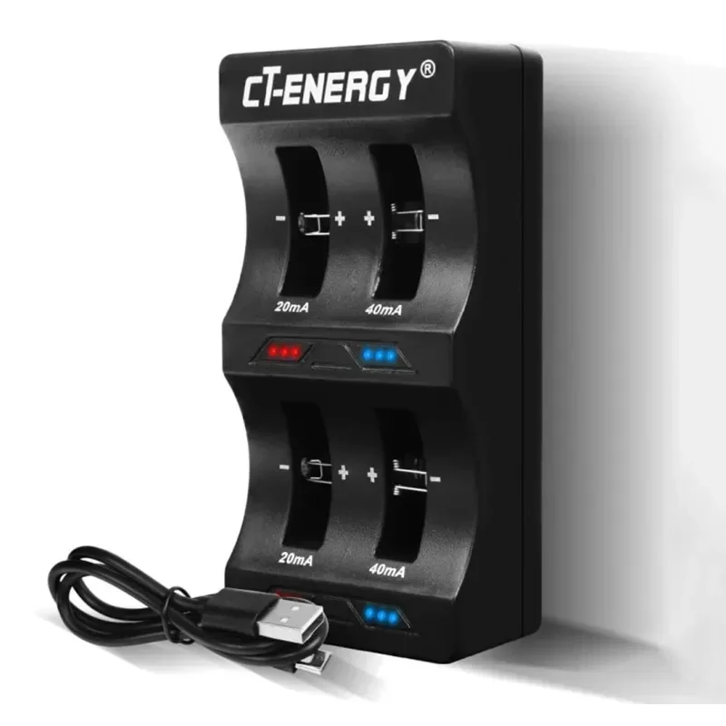 Portable 8-Slot Lithium Coin Battery Smart Charger