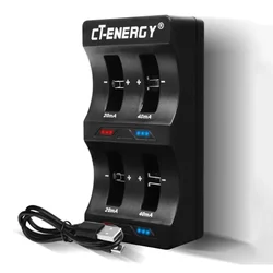 Portable 8-Slot Lithium Coin Battery Smart Charger (4 Slot)
