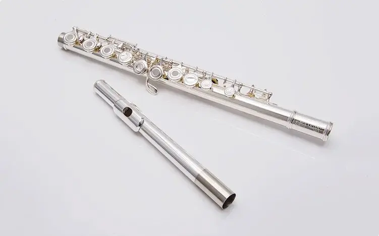 JM MCL 300 Open/Close Hole C Flutes 16 Keys Silver Plated Flute Set Musical Instrument With Flute Stand Case Cleaning Tool