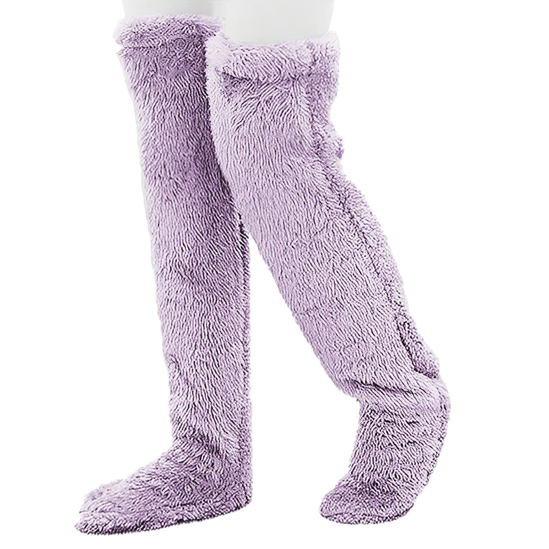 Calcetines Muslo Invierno Mujer - Pantuflas Felpa Rodilla Súper Cálidas 75cm
