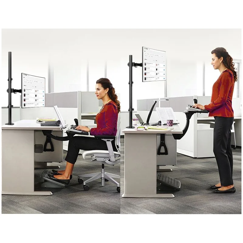 Suporte Ajustável do Monitor do Braço Longo Display do Computador Altura de Extensão Riser Desktop Vesa Stand 15632 - Imagem 4