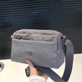 حقائب كروس بسحاب سميكة مكونة من أربع طبقات، حقيبة كتف مفردة للسيدات، محافظ حقيبة مربعة صغيرة من نسيج النايلون خفيف الوزن