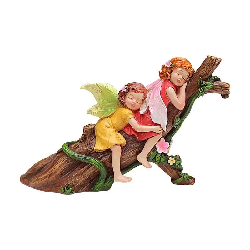 

Sleeping Fairy Figurine Garden Flower Fairy Miniature Fairy Sculpture Elf Resin Figurine Dwarf Sculpture Miniature For Garden