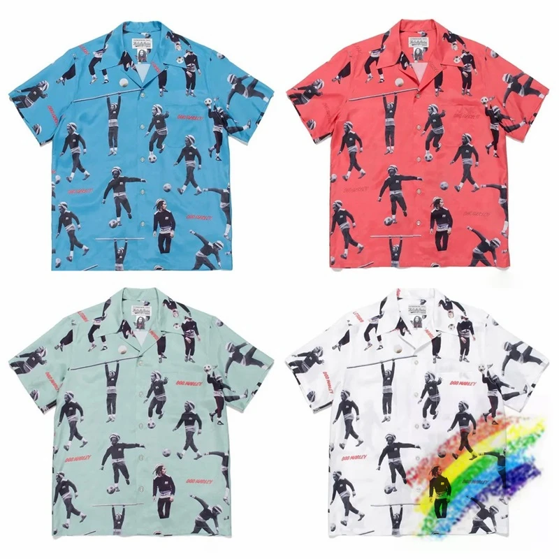

Athlete Print Wacko Maria Hawaii Beach Shirts Men Women Best Quality Top Shirt