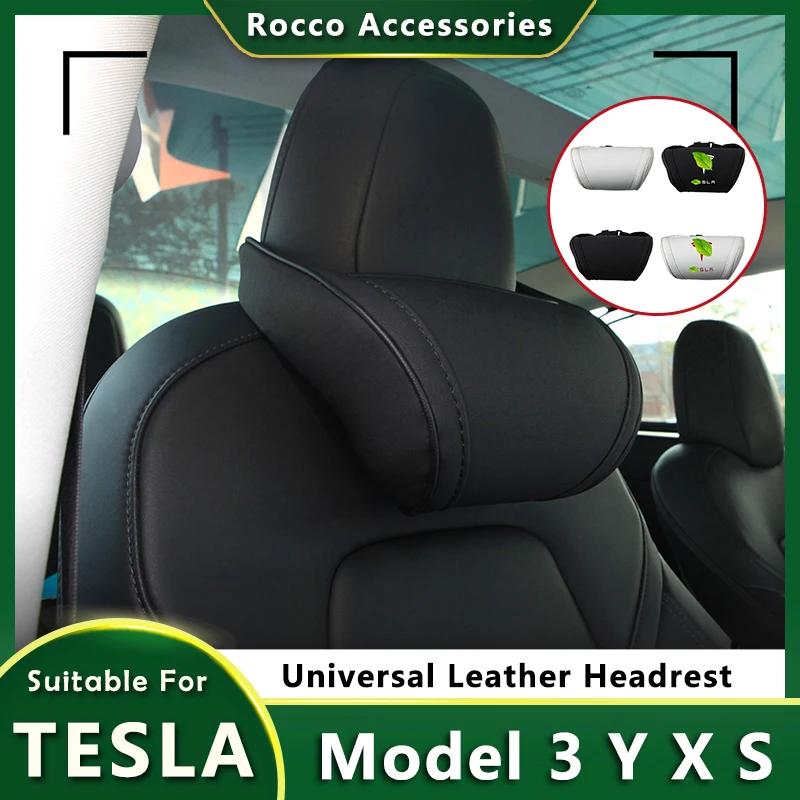 For Tesla Model 3 2022 Accessories Headrest Leather Model Y X S Memory Foam Neck Pillow 2017
